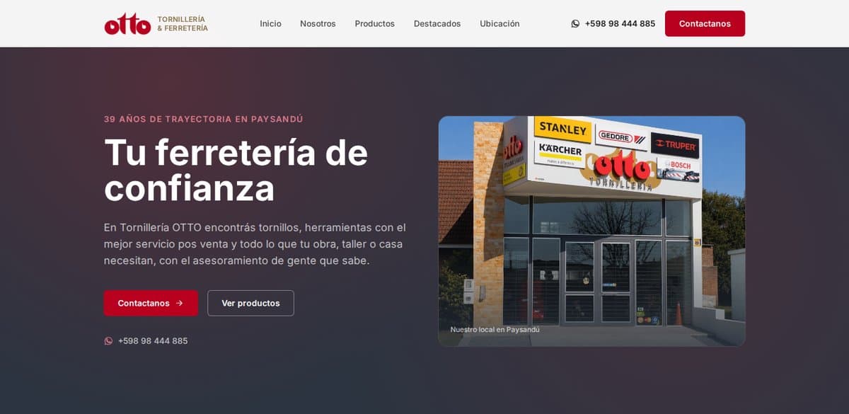 Tornillería OTTO website preview